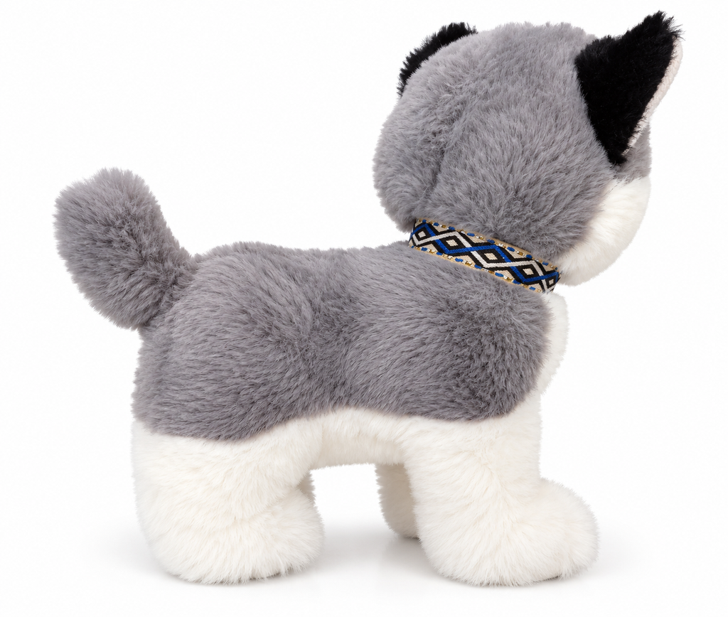 Soft Plush Husky Dog Toy with Blue Eyes