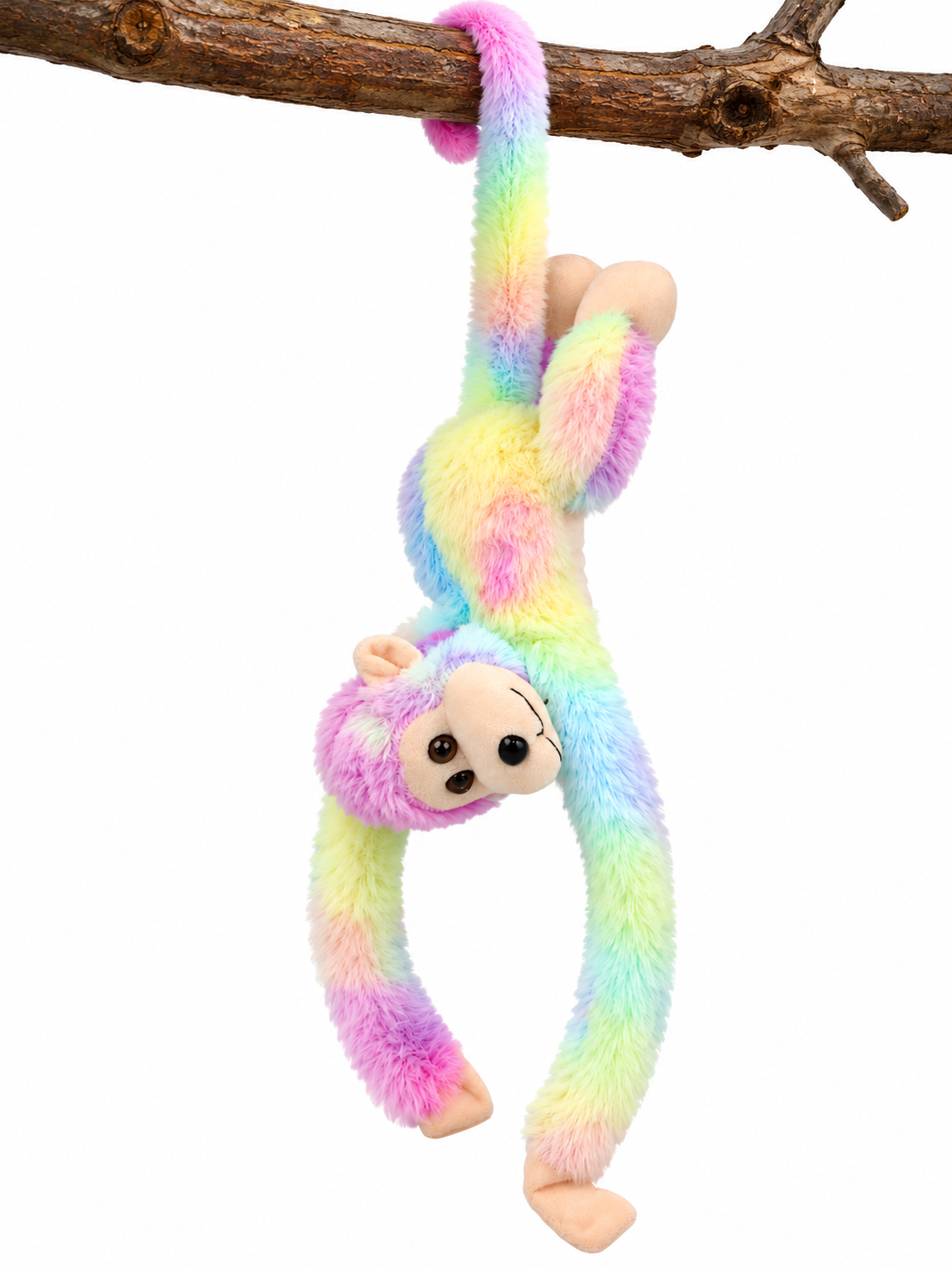 Rainbow Hanging Monkey Soft Plush Toy | Colorful Stuffed Monkey for Kids