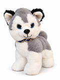 Soft Plush Husky Dog Toy with Blue Eyes